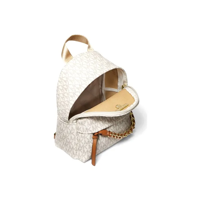 MICHAEL KORS Canvas Backpack Mini Women's Vanilla White & Brown-2