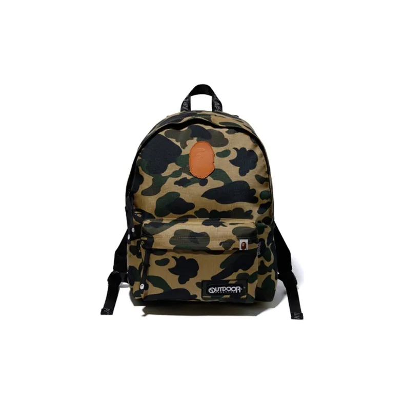 A BATHING APE OUTDOOR PRODUCTS Collaboration Bape Fabric Backpack Regular Unisex Green Yellow-0