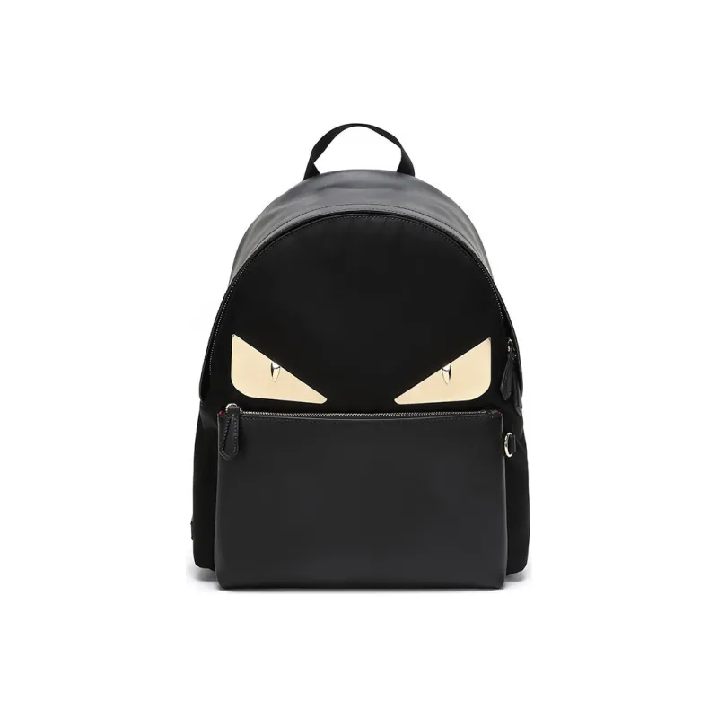 FENDI Nylon With Leather Backpack Men's Black-0