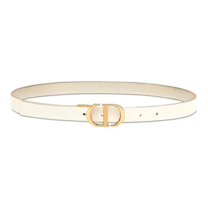 DIOR Double Sided Milk White Cow Leather Belt Width 2cm-1