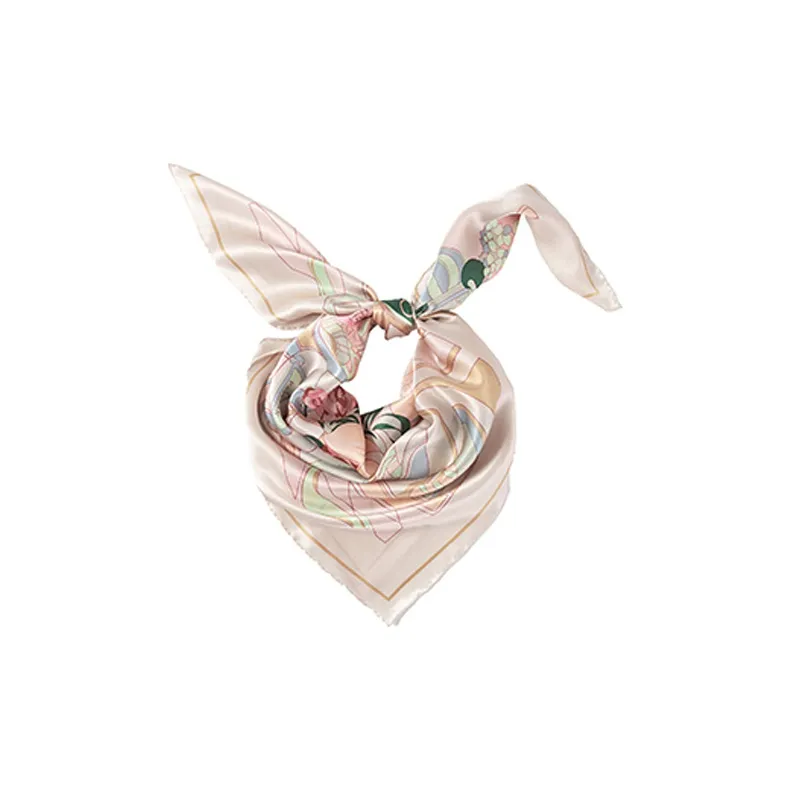 LOST PATTERN Silk Scarves Women's Champagne-3