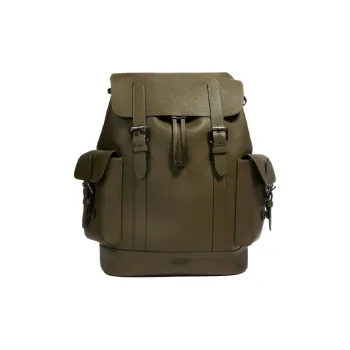 COACH Hudson Cow Leather Mountaineering Bag Backpack Medium Size Men's Olive Green