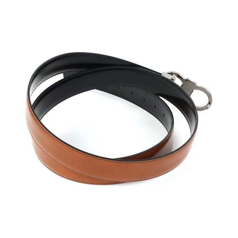 Ferragamo Leather Belts Unisex Brown Yellow-2