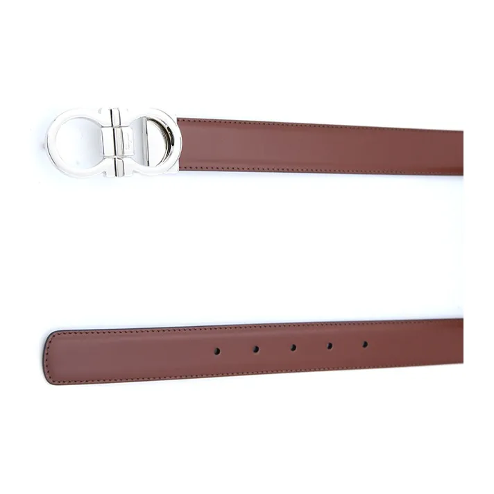 FERRAGAMO Cowhide Plate Belt Width 3cm Men's-1
