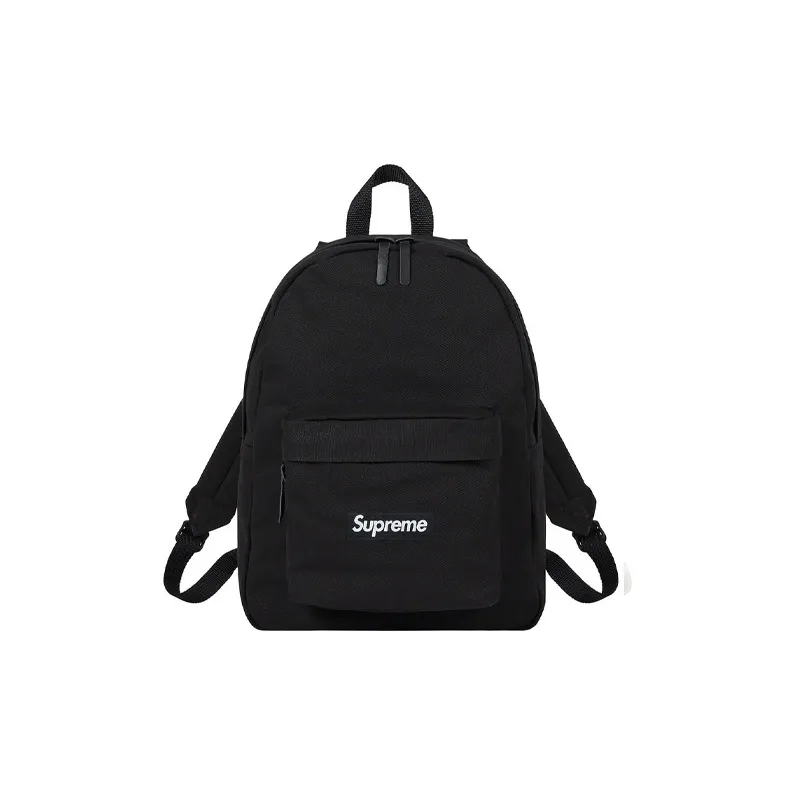 Supreme SS21 Cotton Canvas Backpack Regular Unisex Black/White-0