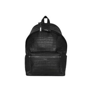 SAINT LAURENT City Cow Leather Backpack Regular Men's Black