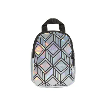 Adidas Originals Polyurethane Artificial Leather Backpack Mini Unisex Dazzling Color Silver