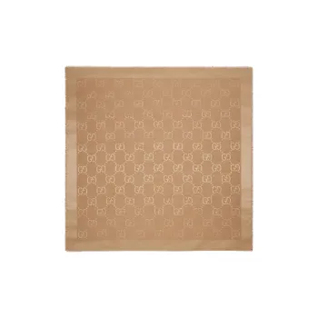 GUCCI Gg Jacquard Frayed Edge Shawl
