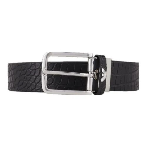 EMPORIO ARMANI Leather Belts Men Black One Size