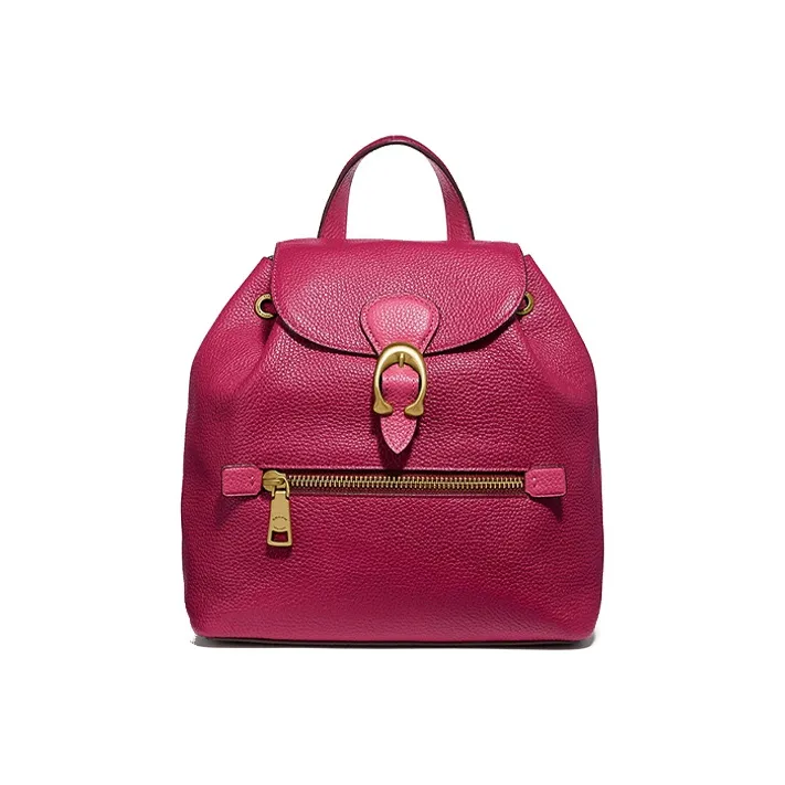 COACH Evie Leather Backpack Small Size Women's Rose Red-0