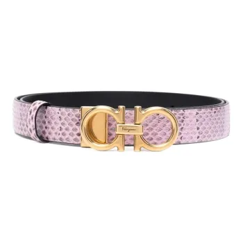 Ferragamo Leather Belts Unisex Pink