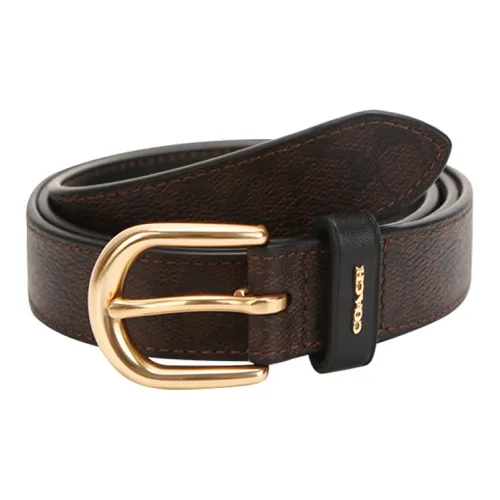 COACH Leather Belts Women's Brown