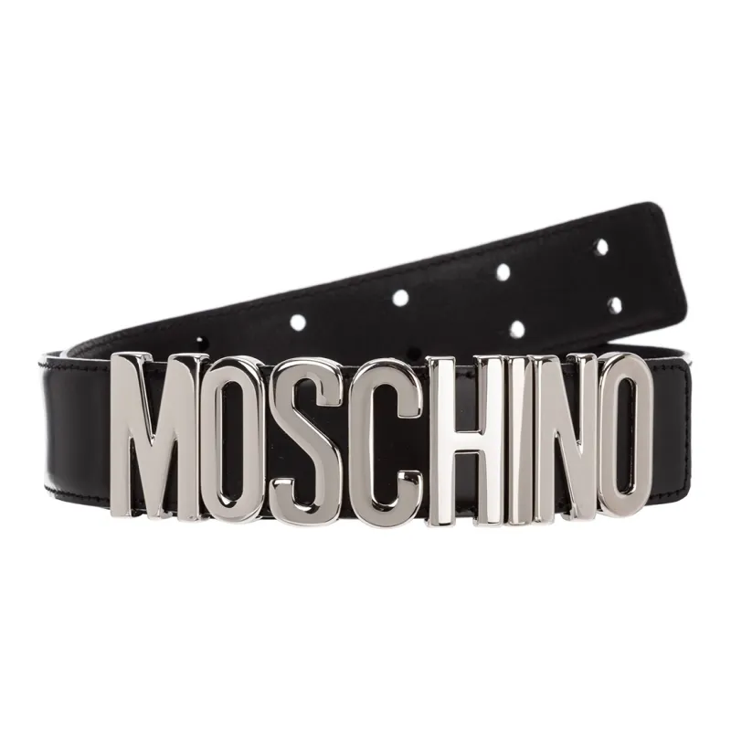MOSCHINO Calf Leather Logo Belt-0