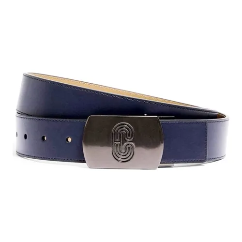 COACH Leather Belts Men Midnight Blue