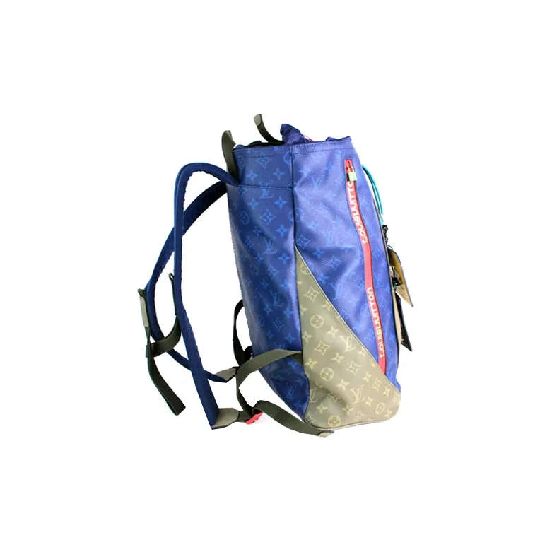 LOUIS VUITTON Canvas Backpack Tubas Men's Electric Blue-2