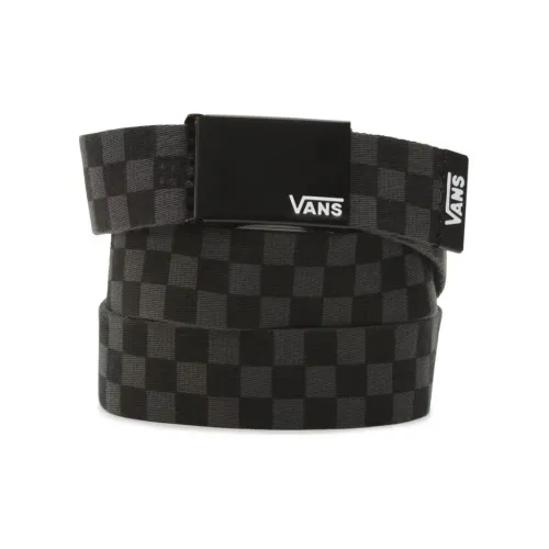 Vans Leather Belts Men Gray Black Plaid