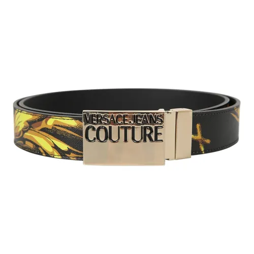 VERSACE Leather Belt Men Black