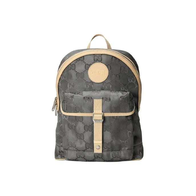 GUCCI Off The Grid Nylon Fabric Backpack Unisex Dark Gray/Beige-0