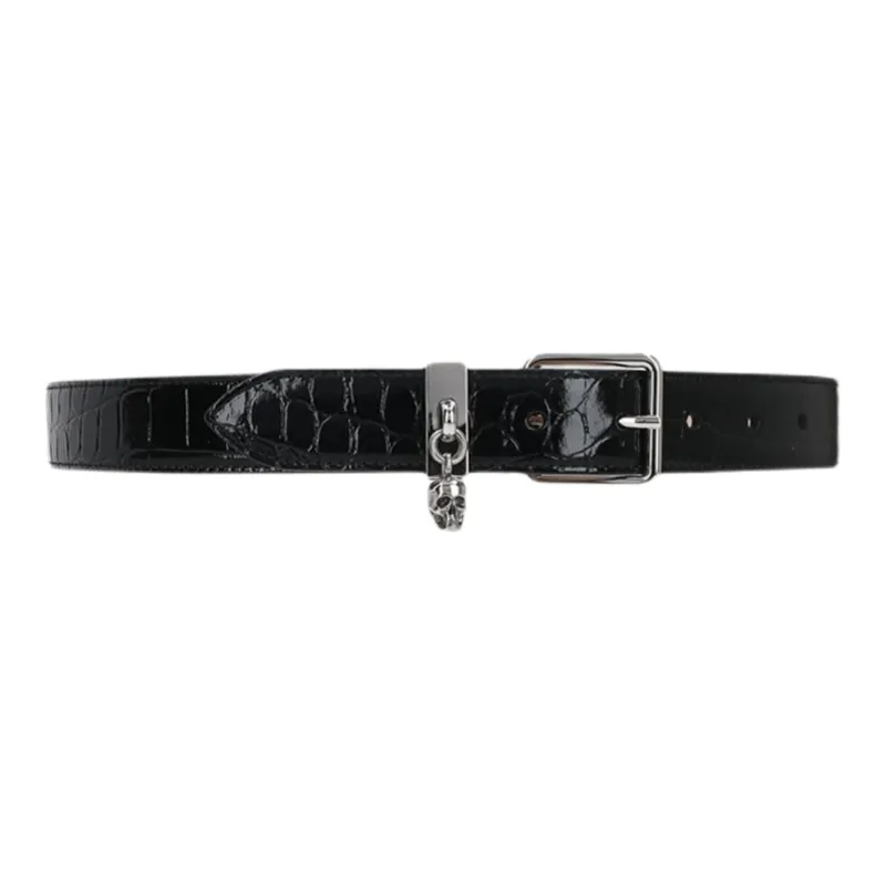 Alexander McQueen Leather Belts Unisex Black-0