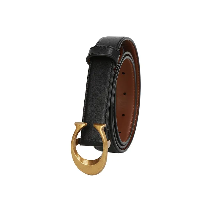 COACH Leather Leather Belts Women's Black Width  2.5cm-3