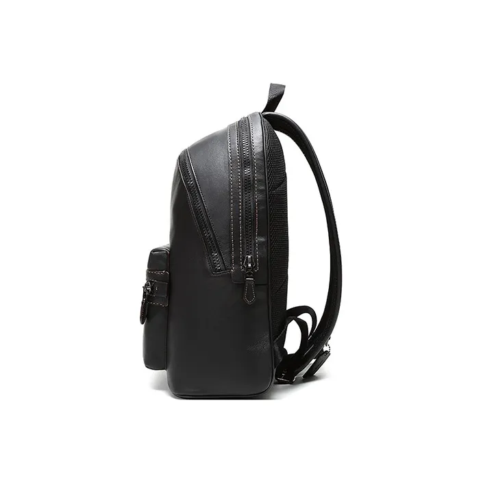 COACH Academy Leather Backpack Large Size Men's Black-2