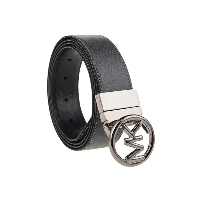 MICHAEL KORS Leather Belts Men Black Gray Color-3