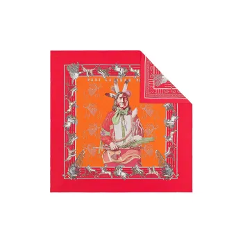 HERMES Silk Scarves Women's Red