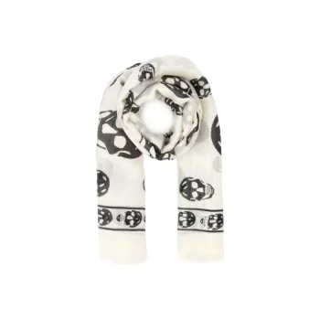 Alexander McQueen All Over Skull Logo Scarf