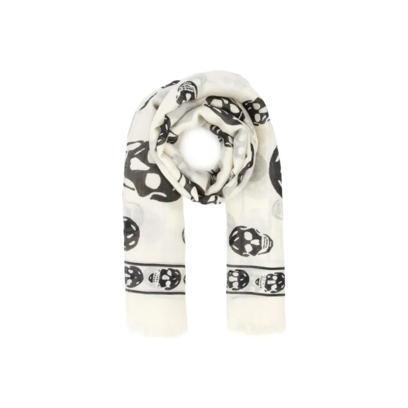 Alexander McQueen All Over Skull Logo Scarf-0