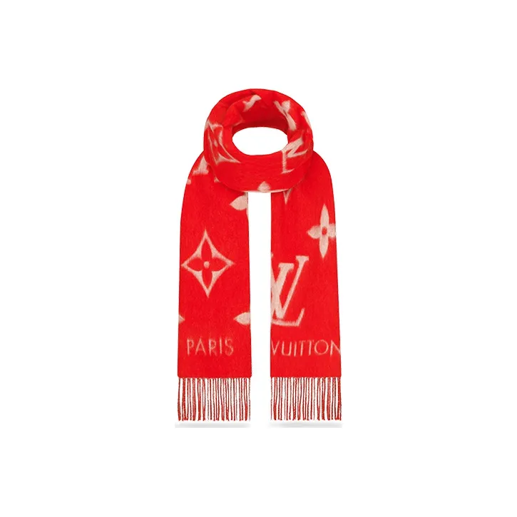 LOUIS VUITTON Knit Scarves Women's Red-2
