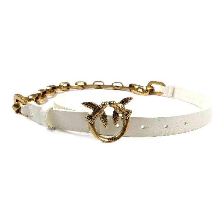 PINKO Love Birds Chain Link Detailed Belt-0