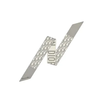 DIOR Silk Scarves Women's Gray/White