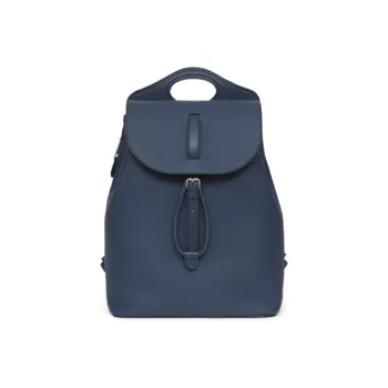 Burberry Pocket Bag Grain Texture Leather Backpack Men's Dark Blue