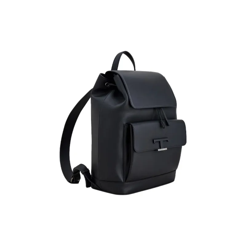 TOD'S Timeless Cow Leather Backpack Medium Size Men's Black-1