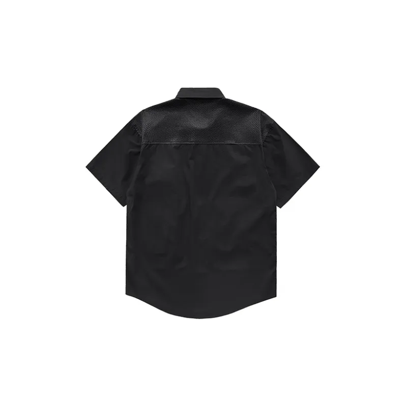 VIP SS22 Solid Color Mock Two Piece Shirt Summer Unisex Black-1