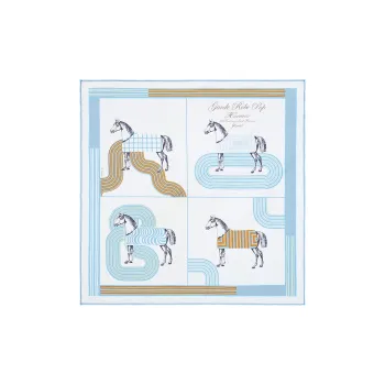 HERMES Pop Style Horse Charm Detail Silk Scarves Women's