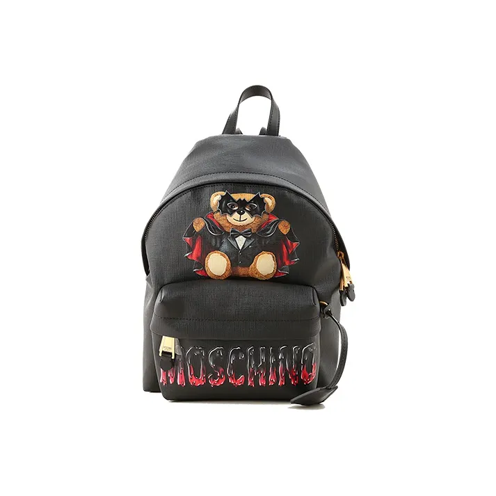 MOSCHINO PVC Backpack Men's Black-0