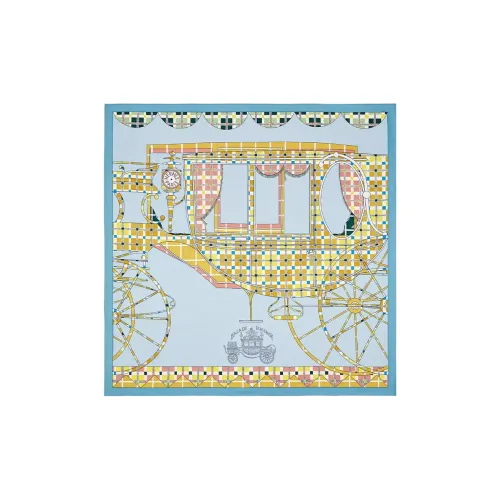 HERMES Silk Scarves Women's Blue