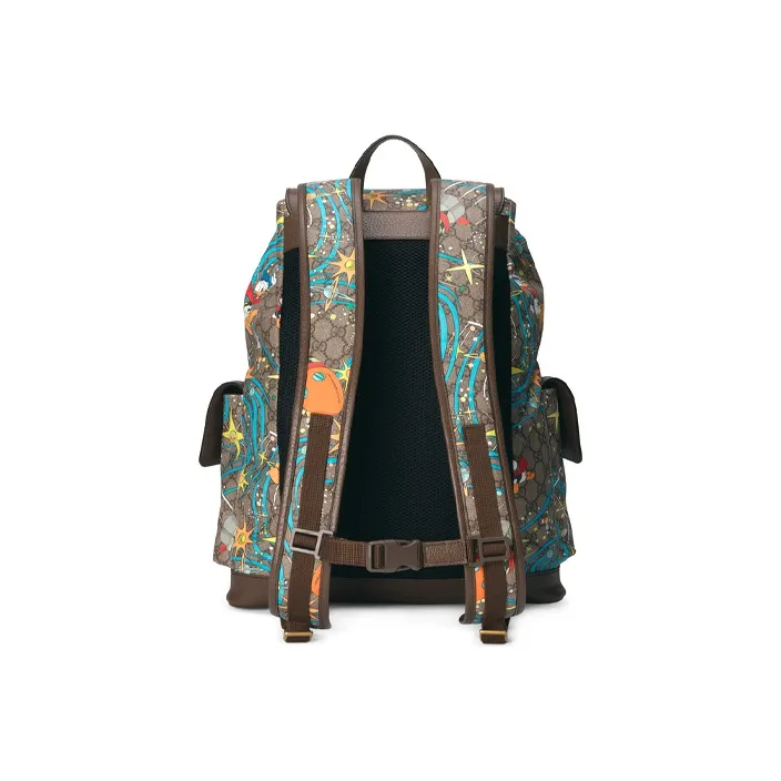 GUCCI Disney Collaboration Canvas With Leather Backpack Medium Size Unisex Ebony-3