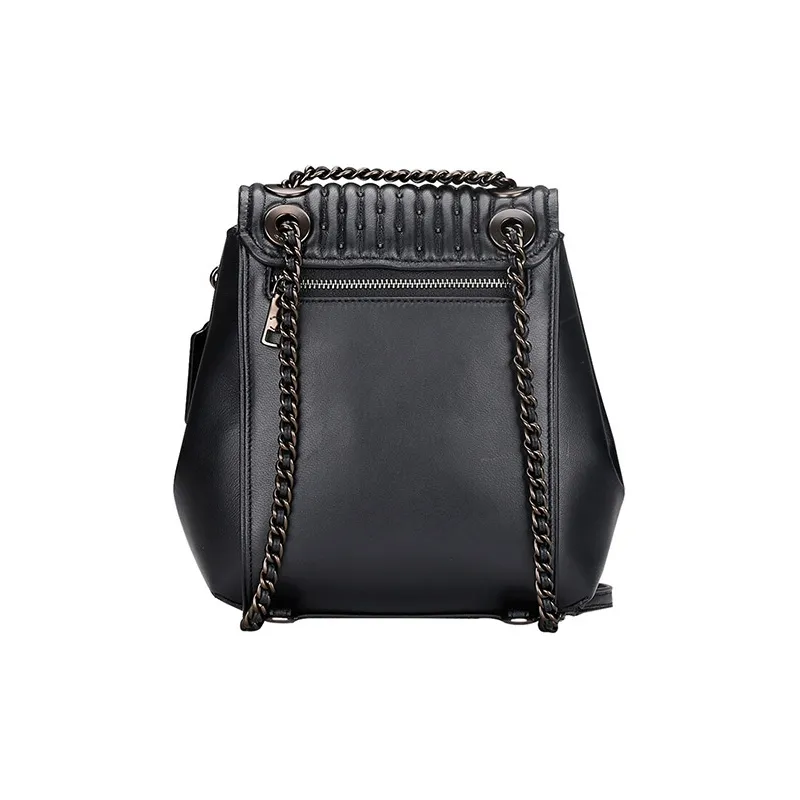 COACH Parker Sheepskin Backpack Mini Women's Black-4