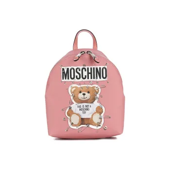 MOSCHINO Polyester Backpack Large Size Unisex Pink