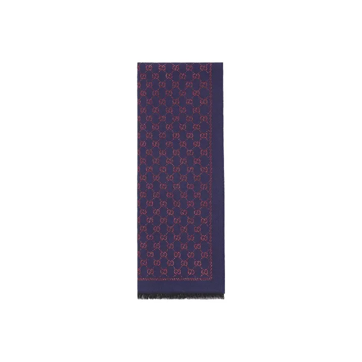 GUCCI Knit Scarves Unisex Navy-0