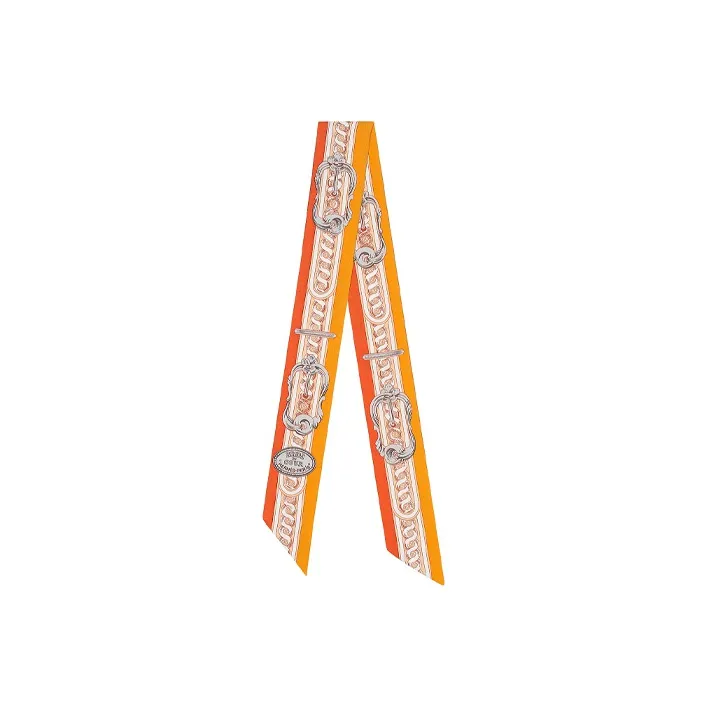 HERMES Silk Scarves Unisex Orange-0