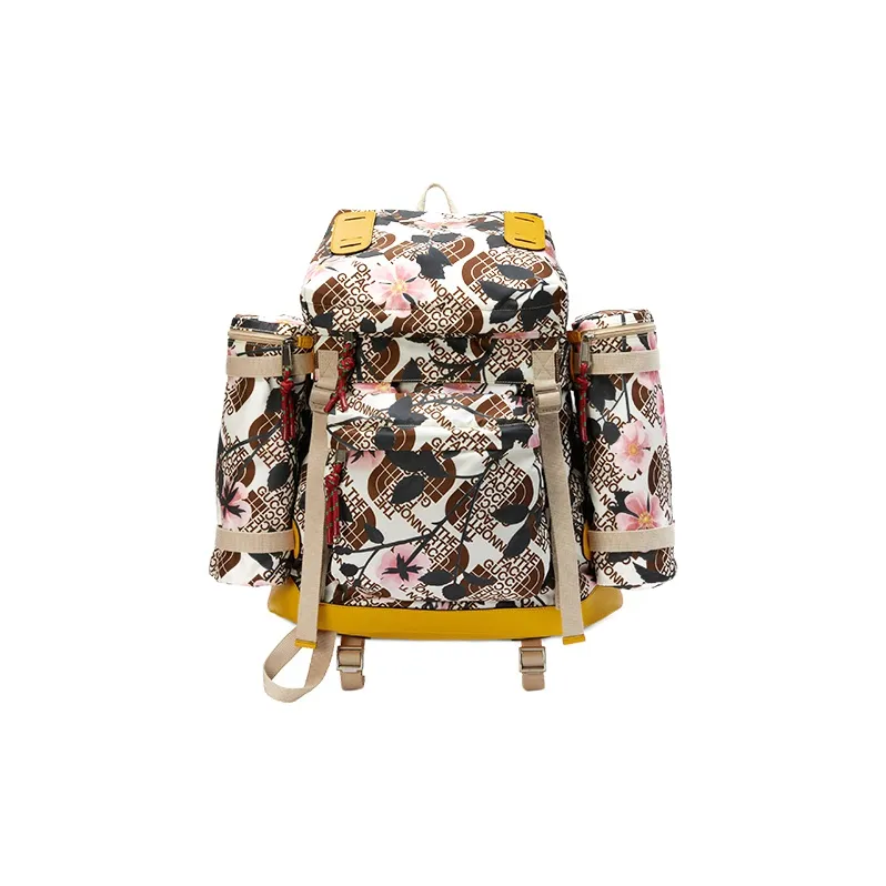 GUCCI The North Face Collaboration Nylon With Leather Double Pocket Backpack Unisex White-2