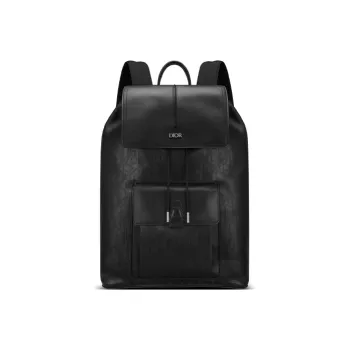 DIOR D-Motion Smooth Calf Leather Backpack Men's Black
