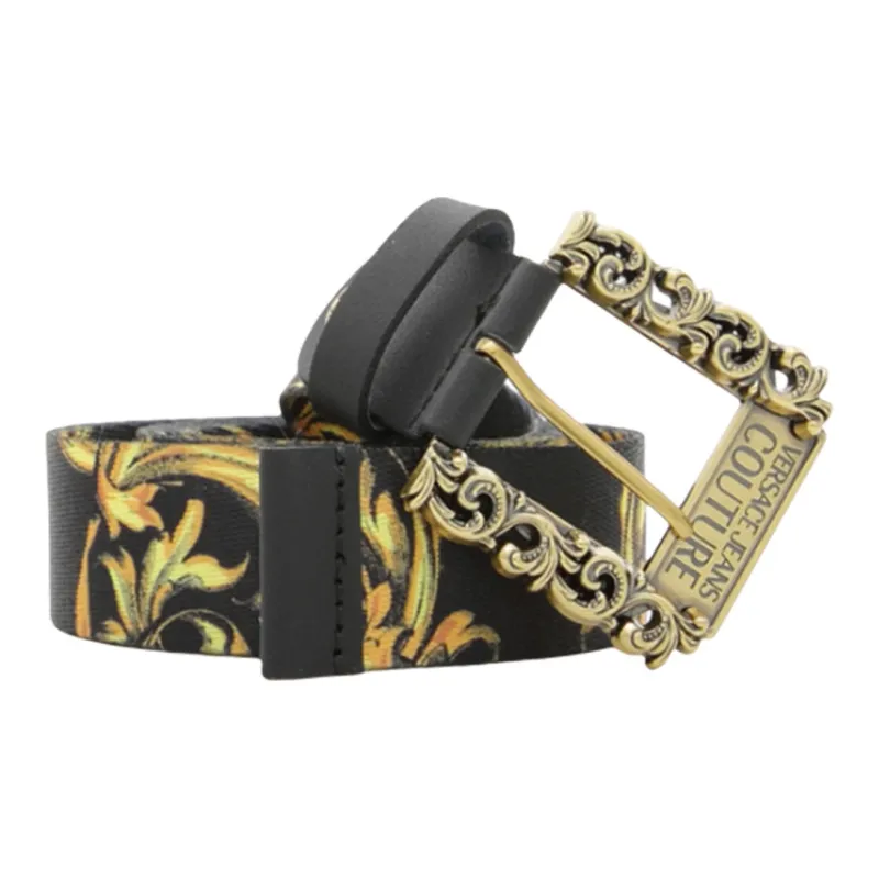 VERSACE JEANS COUTURE Canvas Leather Belts Unisex Multicolor Width 3.5cm-2