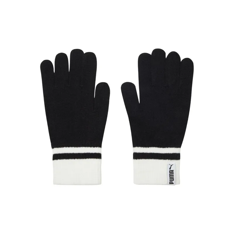 PUMA Knit Gloves Unisex Black White-0