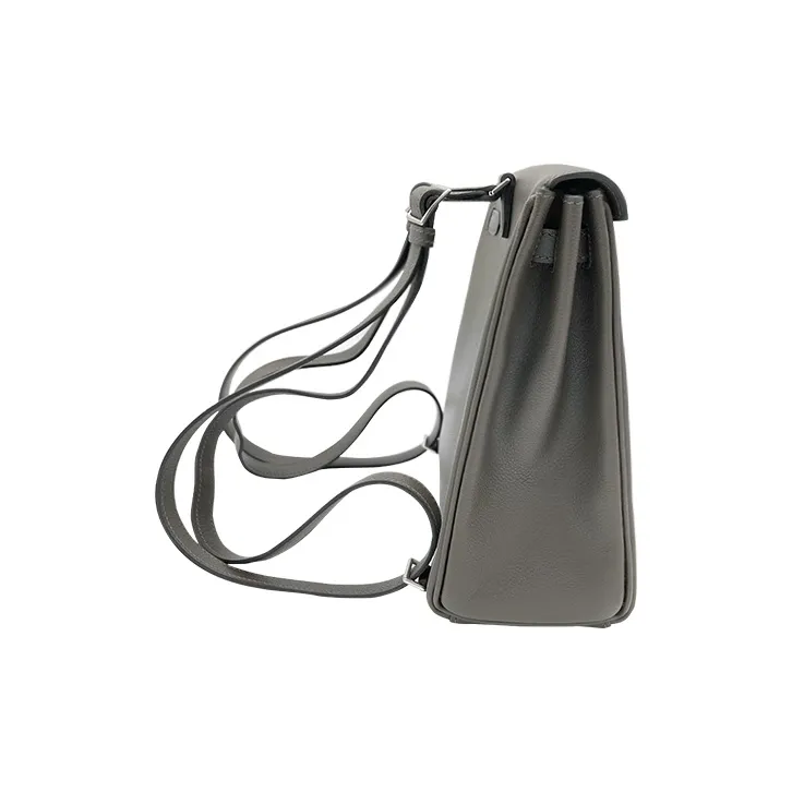 HERMES Kelly Ado Evercolor Leather Backpack Unisex Forest Green-2