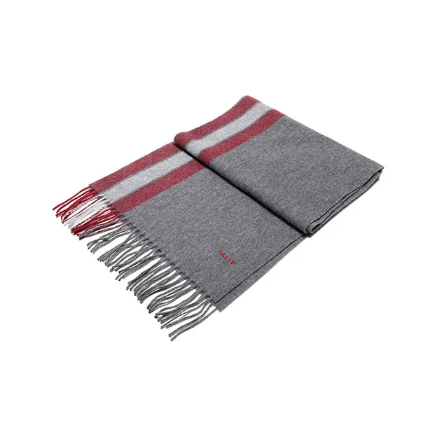 BALLY Knit Scarves Men Gray Red-4