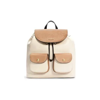 COACH Pennie Cow Leather Backpack Women's White & Brown